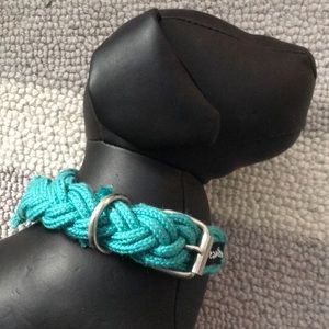Dog collar (teal braid)